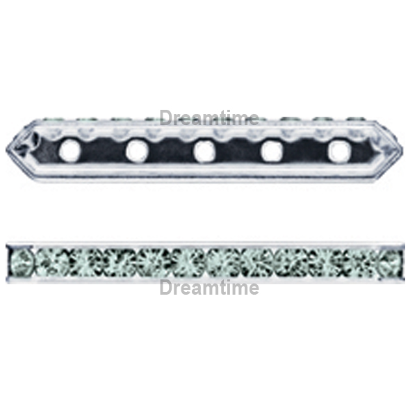 Dreamtime Crystal DC 77730 Rondelle Spacer Bars 5 Hole Light Azore/Silver